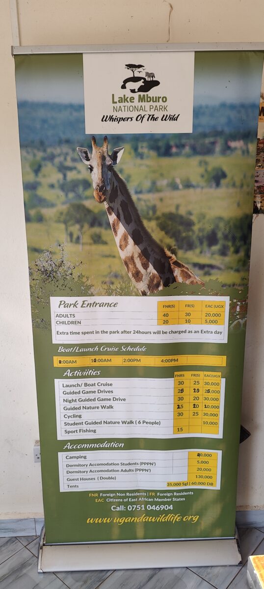 Mburo Lake National Park 2024 price list